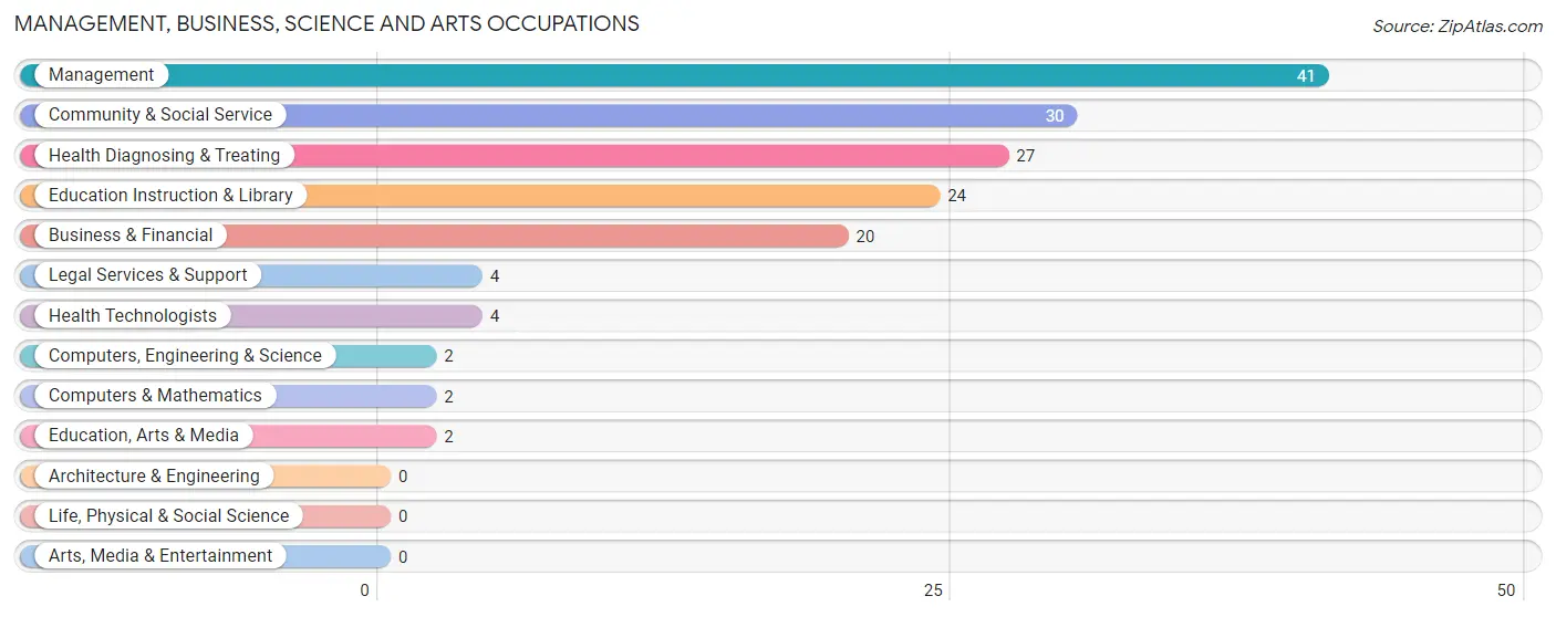 Management, Business, Science and Arts Occupations in Zip Code 12980