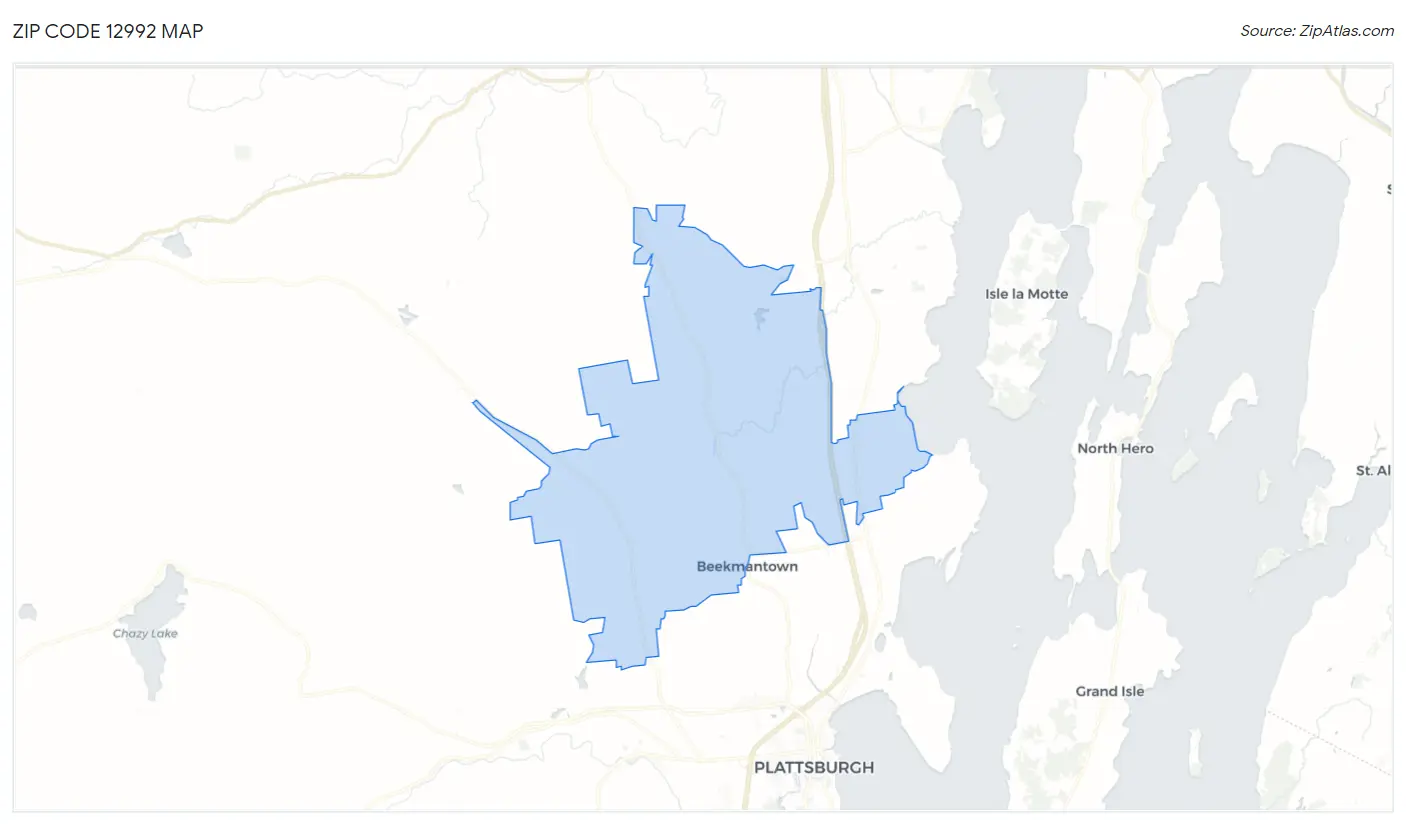 Zip Code 12992 Map