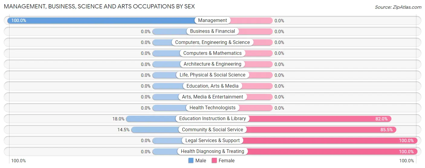 Management, Business, Science and Arts Occupations by Sex in Zip Code 13028