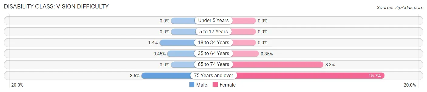 Disability in Zip Code 13030: <span>Vision Difficulty</span>