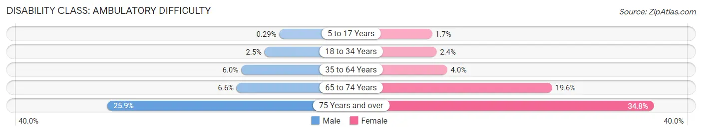 Disability in Zip Code 13036: <span>Ambulatory Difficulty</span>