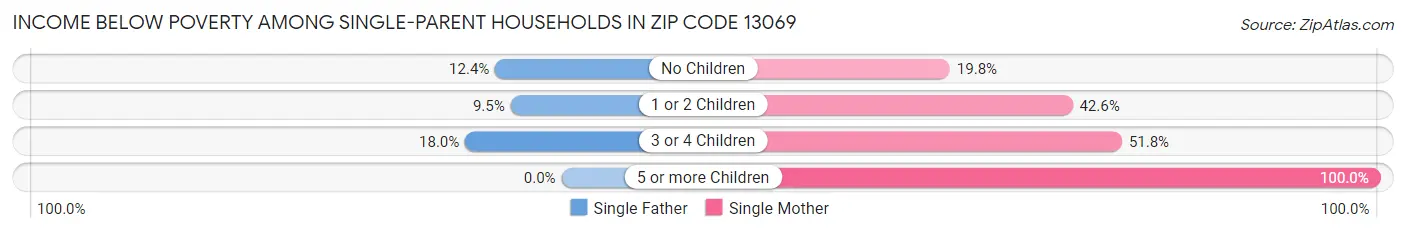 Income Below Poverty Among Single-Parent Households in Zip Code 13069