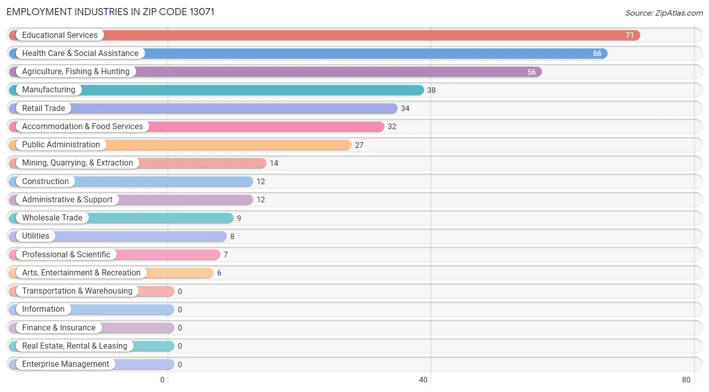 Employment Industries in Zip Code 13071