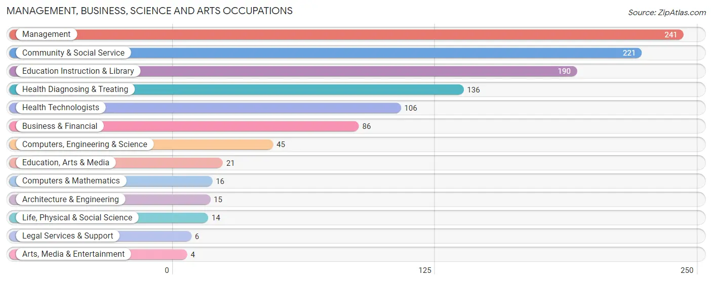 Management, Business, Science and Arts Occupations in Zip Code 13080