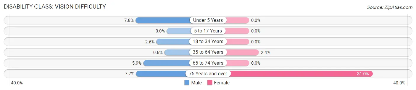 Disability in Zip Code 13101: <span>Vision Difficulty</span>