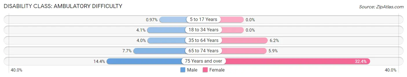 Disability in Zip Code 13104: <span>Ambulatory Difficulty</span>