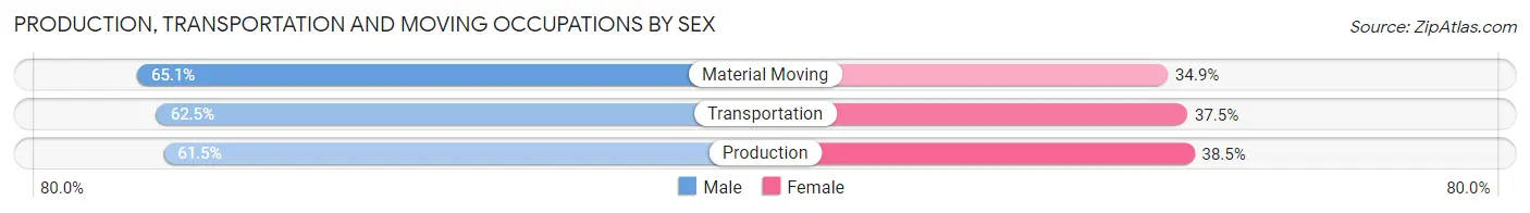 Production, Transportation and Moving Occupations by Sex in Zip Code 13112