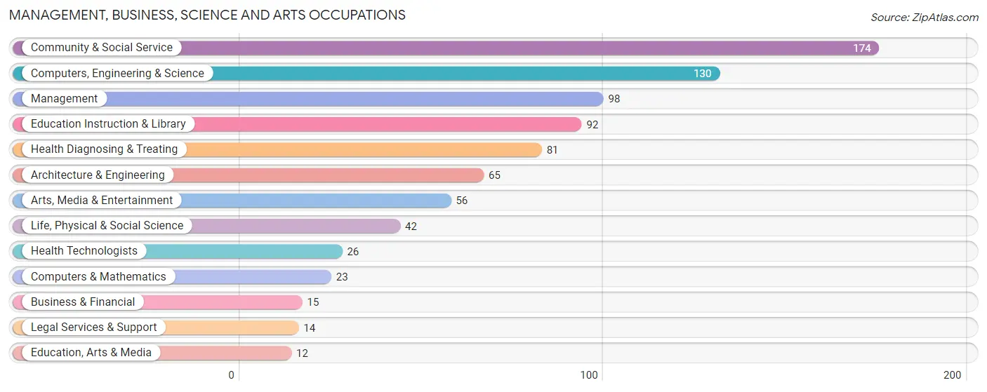 Management, Business, Science and Arts Occupations in Zip Code 13131