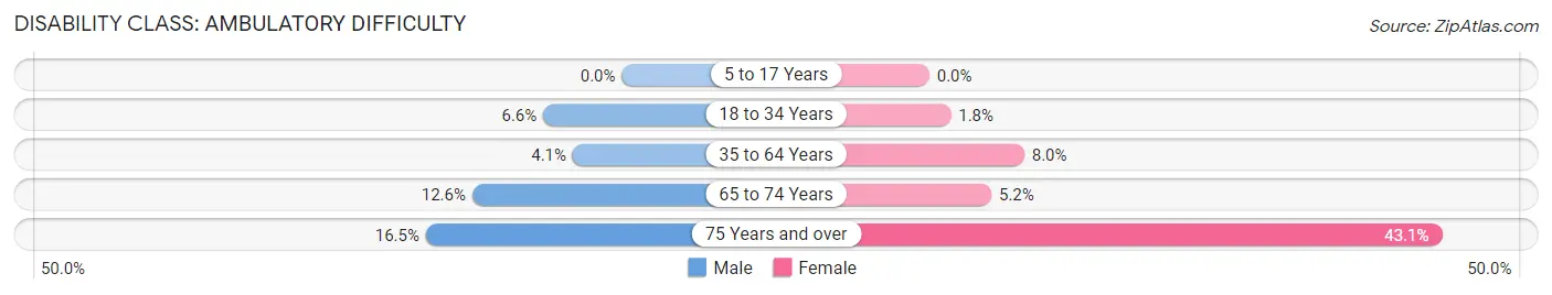 Disability in Zip Code 13215: <span>Ambulatory Difficulty</span>