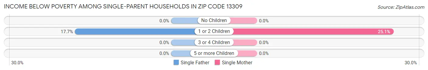 Income Below Poverty Among Single-Parent Households in Zip Code 13309