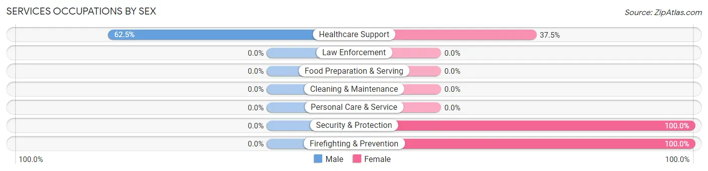 Services Occupations by Sex in Zip Code 13314