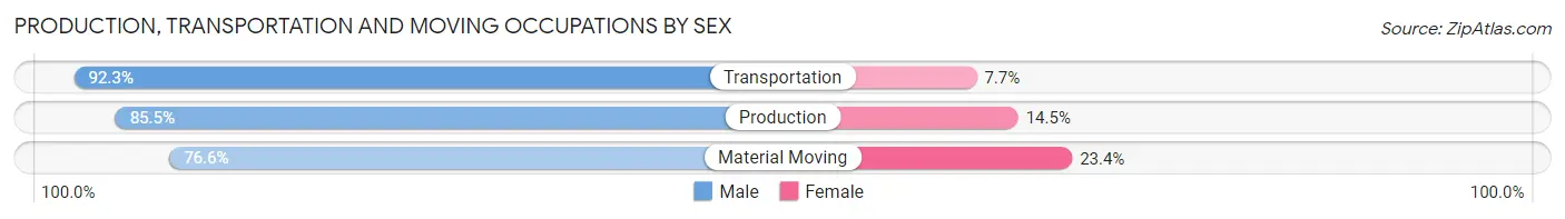 Production, Transportation and Moving Occupations by Sex in Zip Code 13317