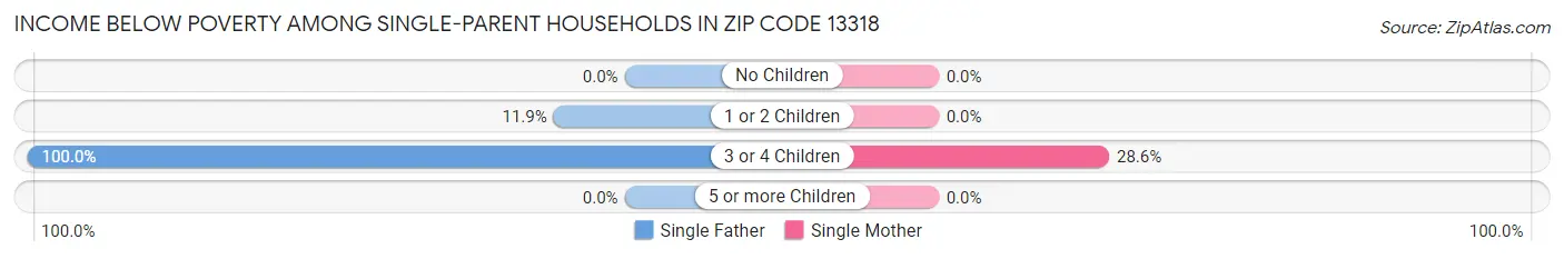 Income Below Poverty Among Single-Parent Households in Zip Code 13318