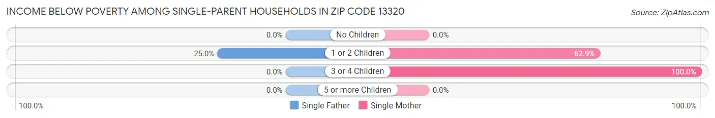 Income Below Poverty Among Single-Parent Households in Zip Code 13320