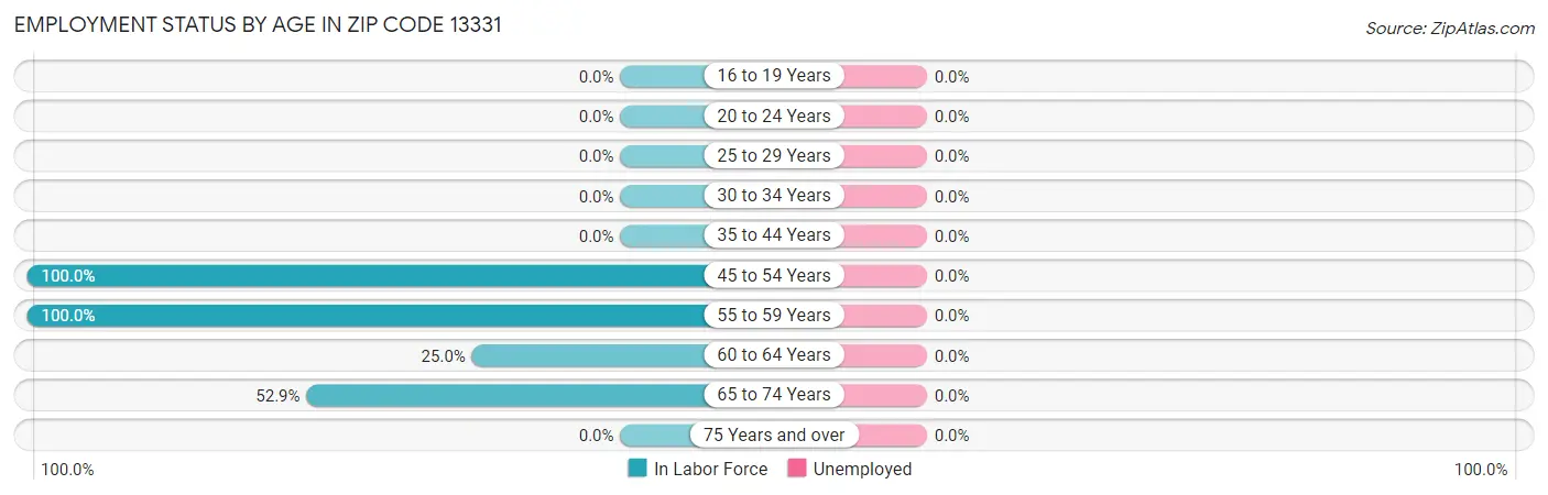 Employment Status by Age in Zip Code 13331