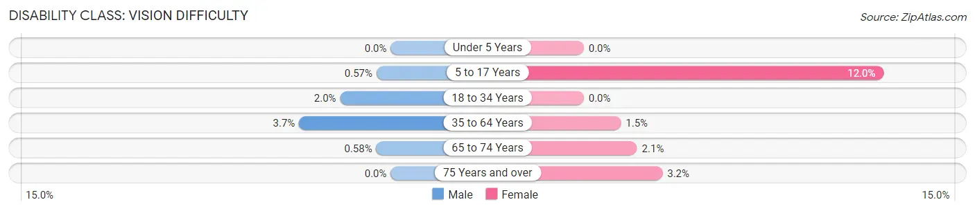 Disability in Zip Code 13339: <span>Vision Difficulty</span>