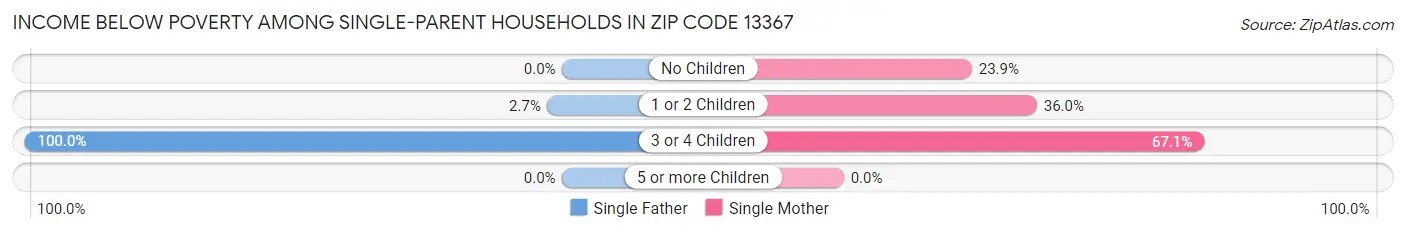 Income Below Poverty Among Single-Parent Households in Zip Code 13367