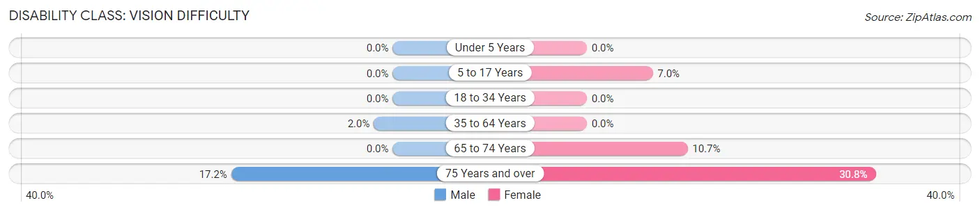 Disability in Zip Code 13411: <span>Vision Difficulty</span>