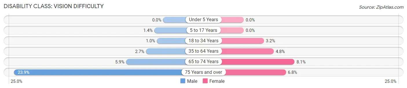 Disability in Zip Code 13452: <span>Vision Difficulty</span>