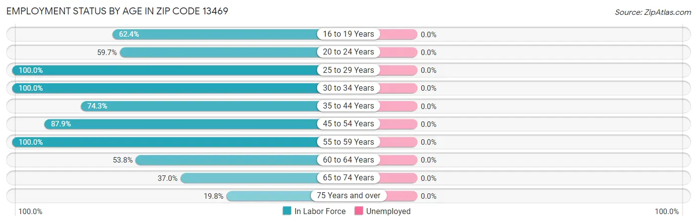 Employment Status by Age in Zip Code 13469
