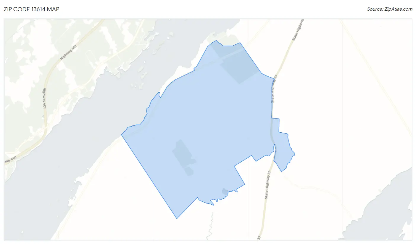 Zip Code 13614 Map