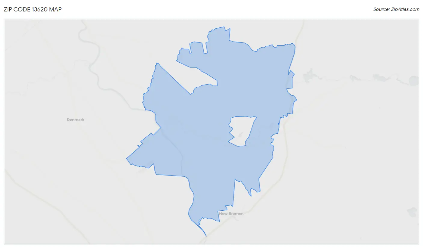 Zip Code 13620 Map