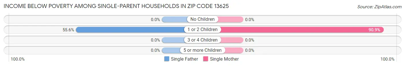 Income Below Poverty Among Single-Parent Households in Zip Code 13625