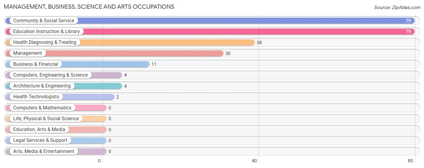 Management, Business, Science and Arts Occupations in Zip Code 13635