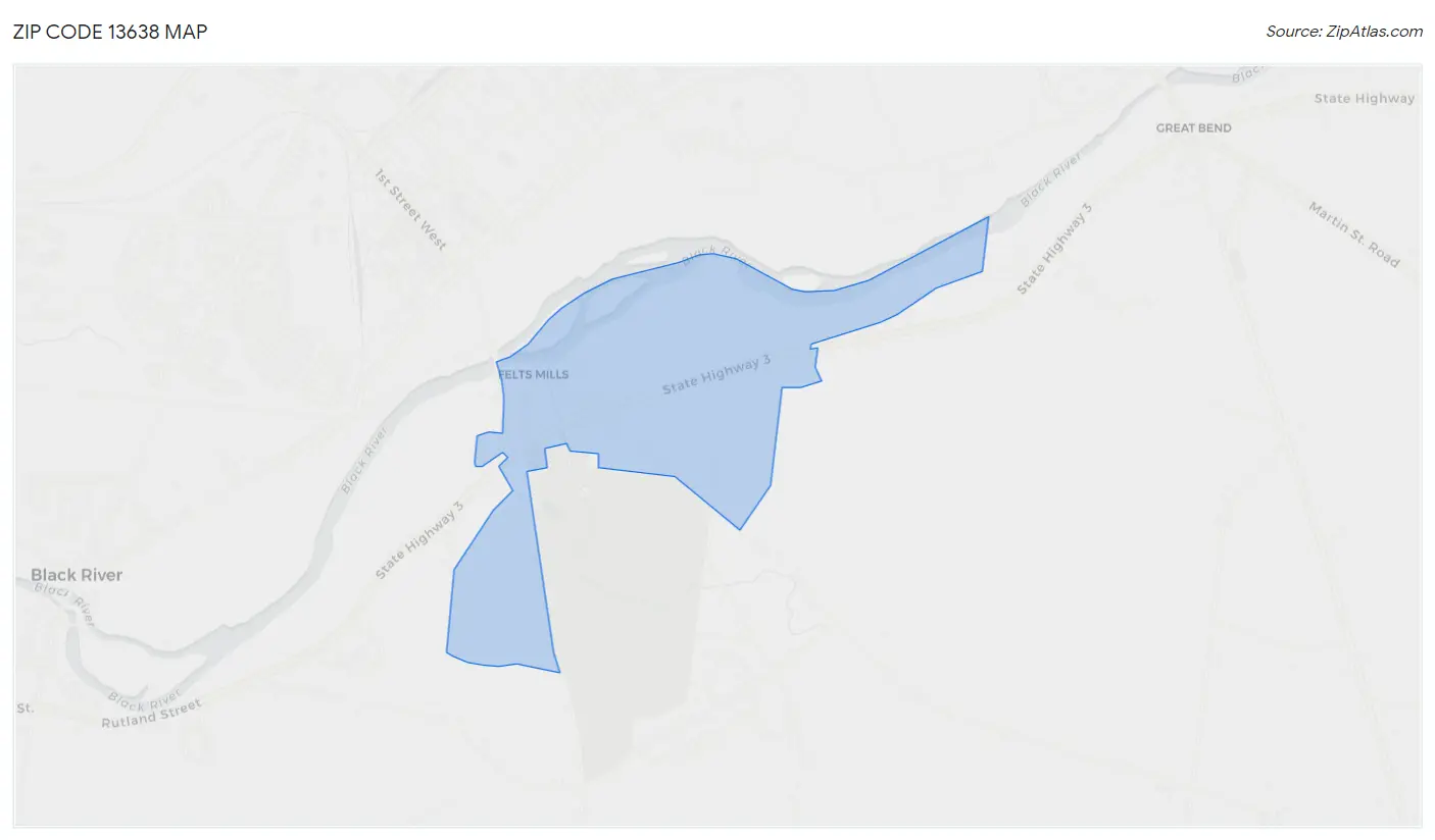 Zip Code 13638 Map