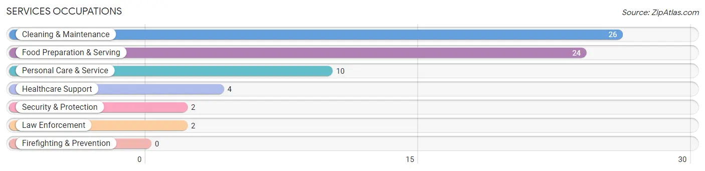 Services Occupations in Zip Code 13650