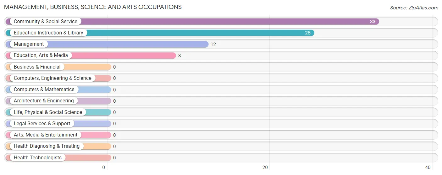 Management, Business, Science and Arts Occupations in Zip Code 13672