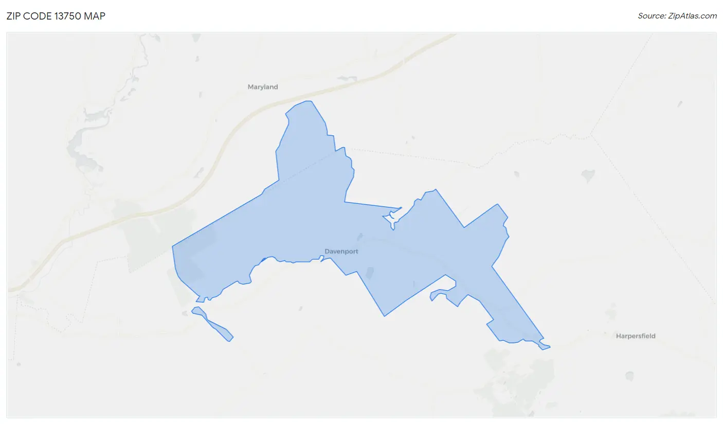 Zip Code 13750 Map