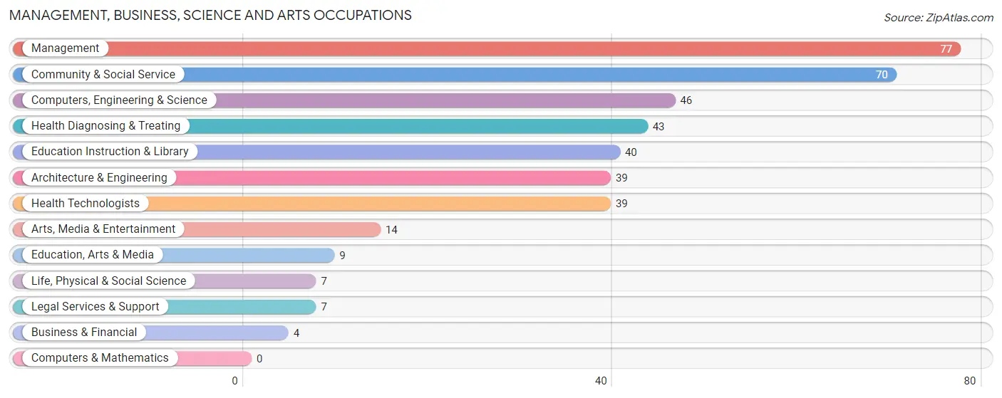 Management, Business, Science and Arts Occupations in Zip Code 13788