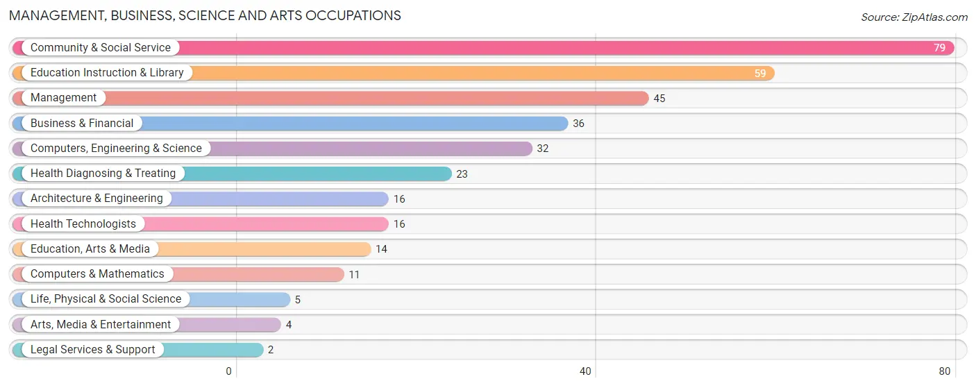 Management, Business, Science and Arts Occupations in Zip Code 13797