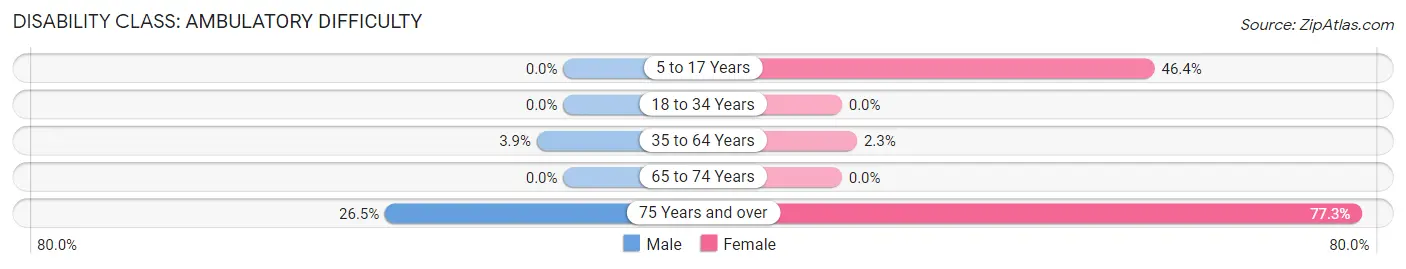 Disability in Zip Code 13802: <span>Ambulatory Difficulty</span>