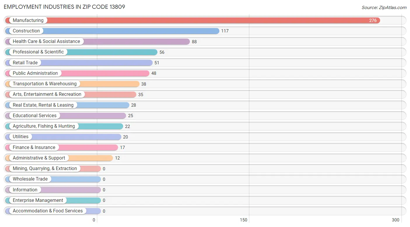 Employment Industries in Zip Code 13809