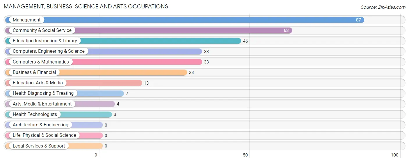 Management, Business, Science and Arts Occupations in Zip Code 13810