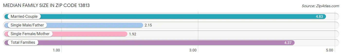 Median Family Size in Zip Code 13813