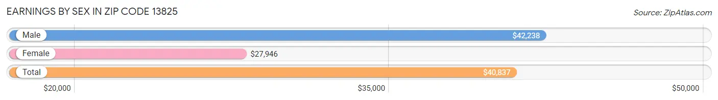 Earnings by Sex in Zip Code 13825