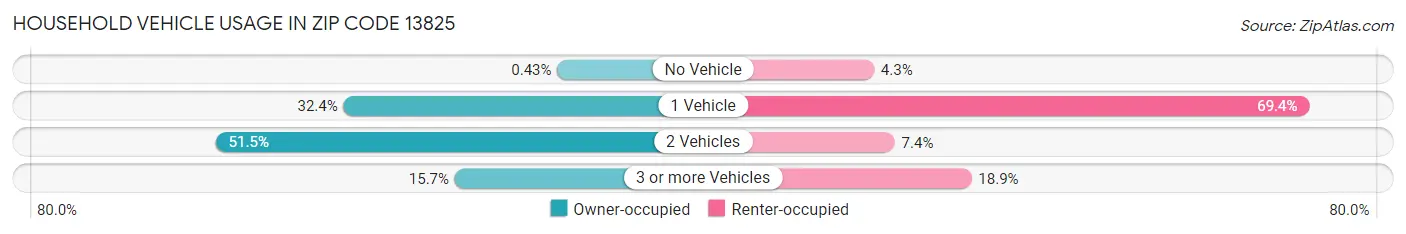 Household Vehicle Usage in Zip Code 13825