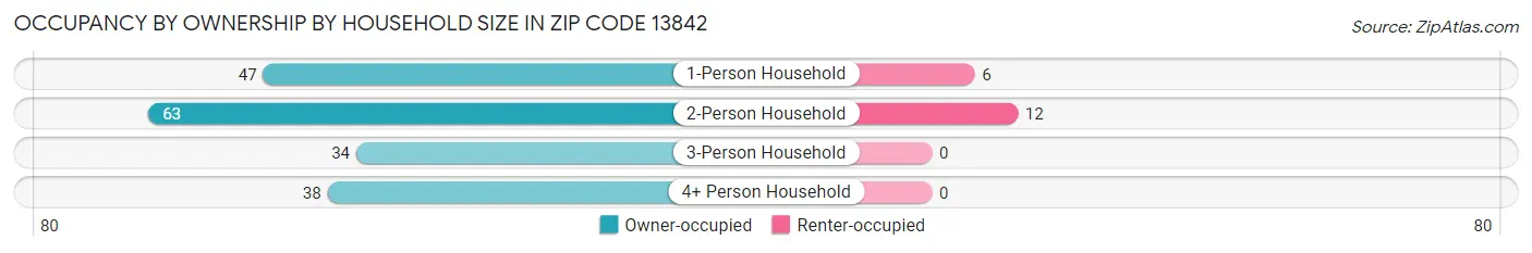 Occupancy by Ownership by Household Size in Zip Code 13842