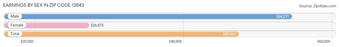 Earnings by Sex in Zip Code 13843