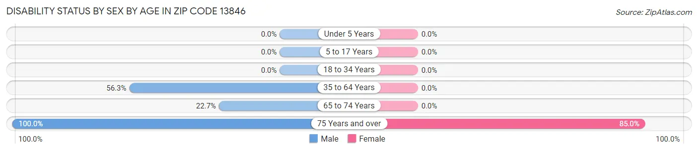 Disability Status by Sex by Age in Zip Code 13846