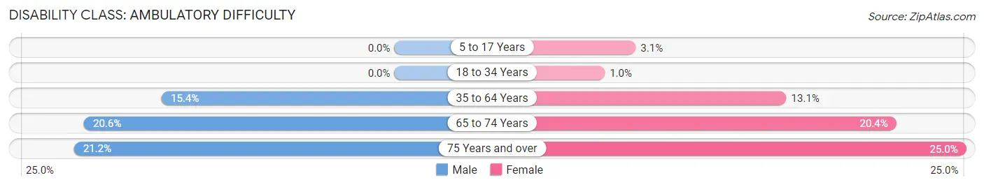 Disability in Zip Code 13849: <span>Ambulatory Difficulty</span>