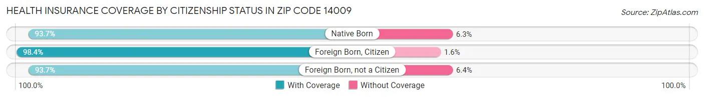 Health Insurance Coverage by Citizenship Status in Zip Code 14009