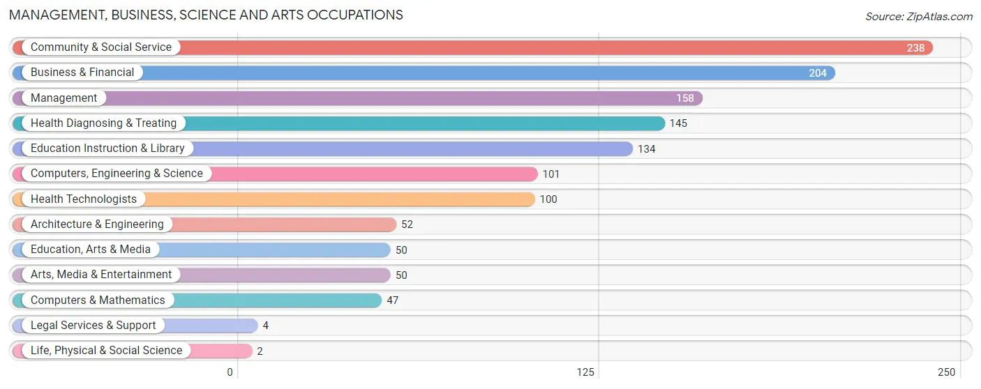 Management, Business, Science and Arts Occupations in Zip Code 14036