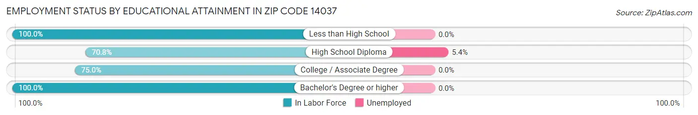 Employment Status by Educational Attainment in Zip Code 14037