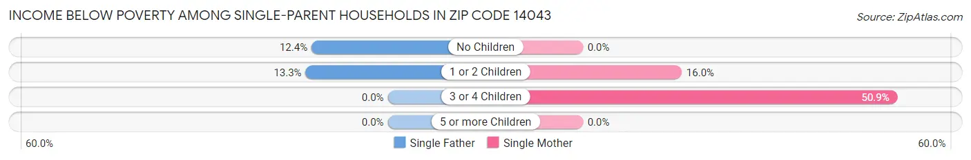 Income Below Poverty Among Single-Parent Households in Zip Code 14043