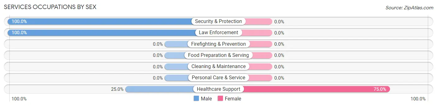Services Occupations by Sex in Zip Code 14060