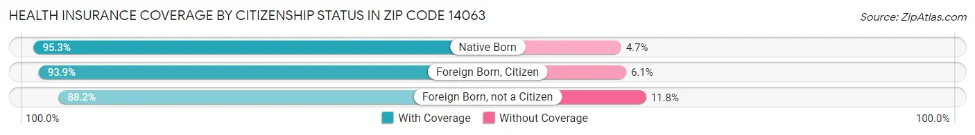 Health Insurance Coverage by Citizenship Status in Zip Code 14063